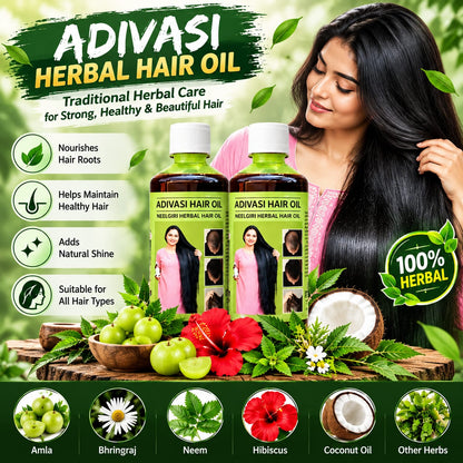 Adivasi Herbal Hair Oil - Buy 1 Get 1 Free (2Pack)