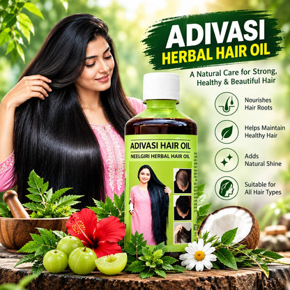 Adivasi Herbal Hair Oil - Buy 1 Get 1 Free (2Pack)