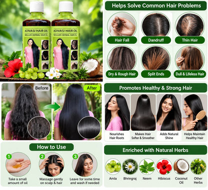 Adivasi Herbal Hair Oil - Buy 1 Get 1 Free (2Pack)