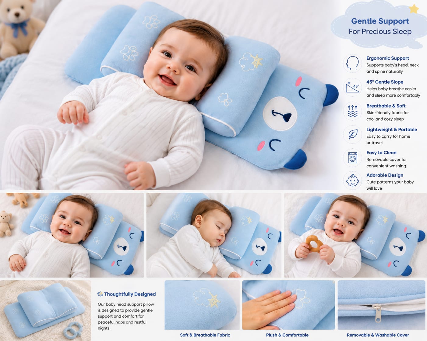Vellivo - Baby Head Support Pillow