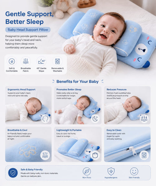 Vellivo - Baby Head Support Pillow