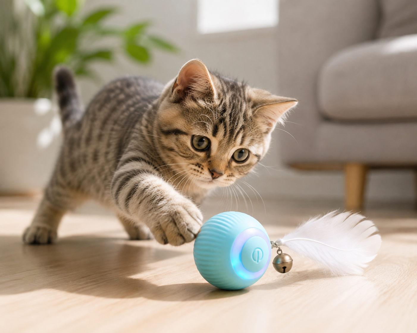 Vellivo PurrSpin  Interactive Cat Toy Ball
