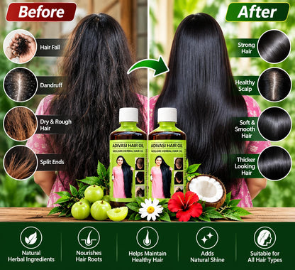 Adivasi Herbal Hair Oil - Buy 1 Get 1 Free (2Pack)