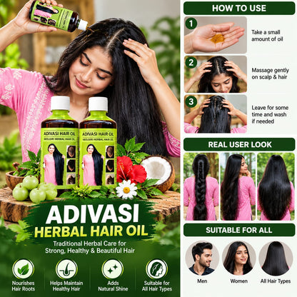 Adivasi Herbal Hair Oil - Buy 1 Get 1 Free (2Pack)