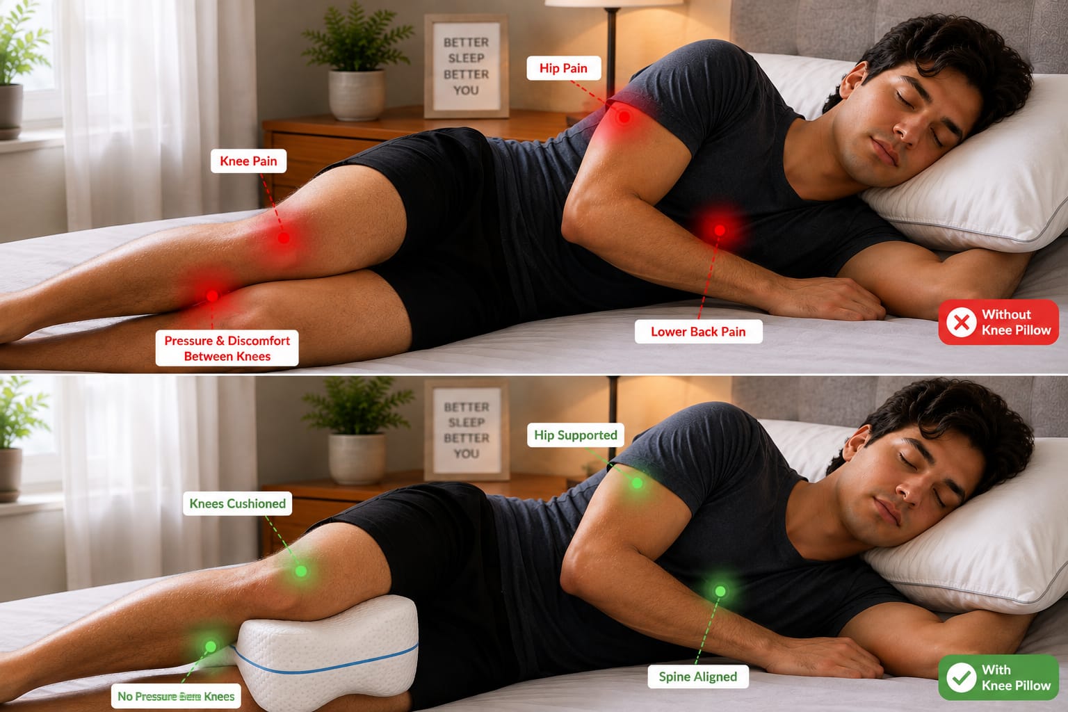 Vellivo - Ergonomic Knee Pillow