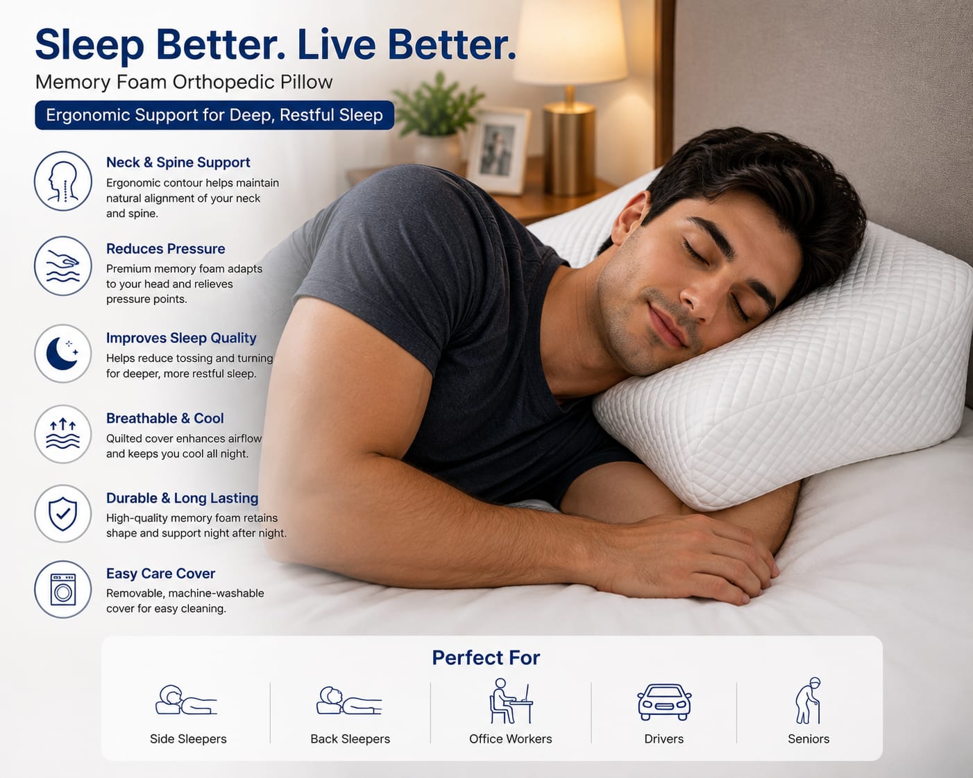 Memory Foam Orthopedic Pillow
