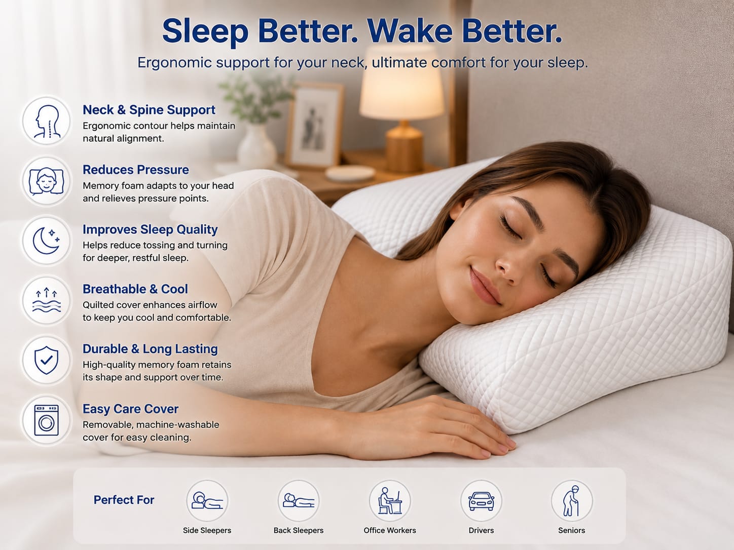 Memory Foam Orthopedic Pillow