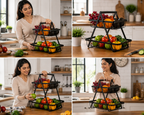 Vellivo 2-Tier Fruit Basket with Handle