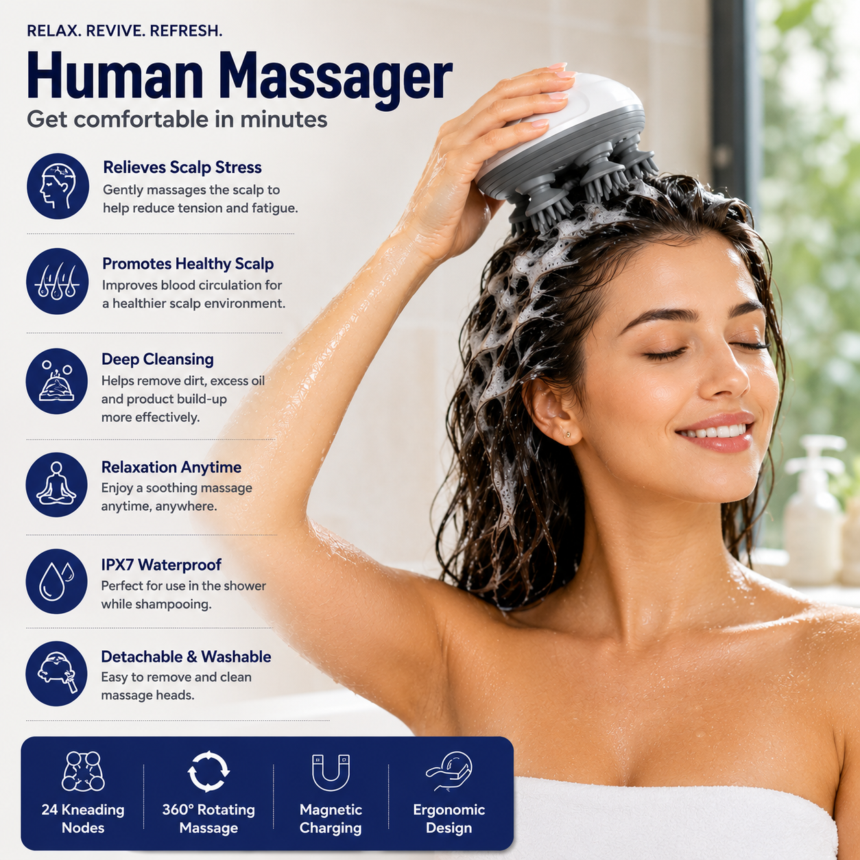 Vellivo - Electric Scalp & Body Massager