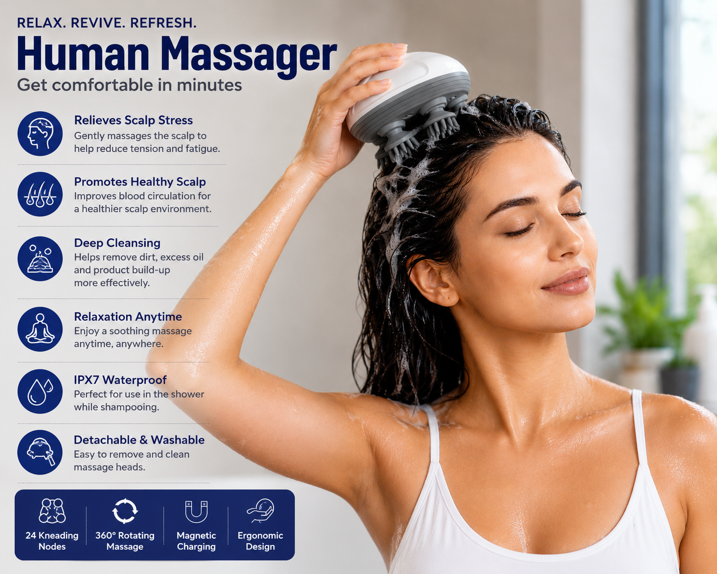 Vellivo - Electric Scalp & Body Massager