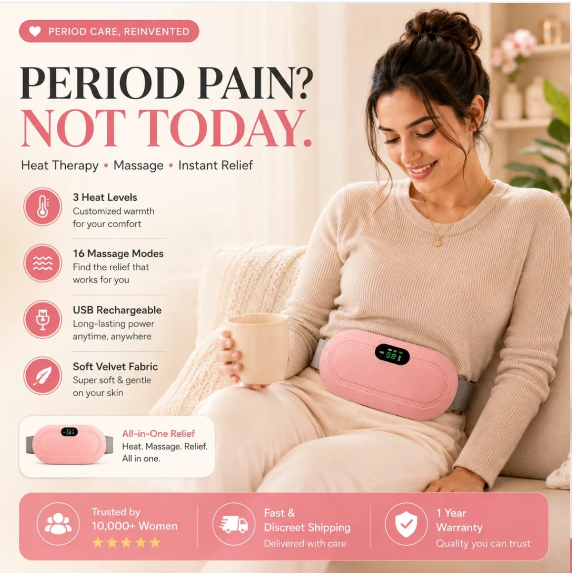 Vellivo - Period Relief Massager! Get Comfortable in Minutes